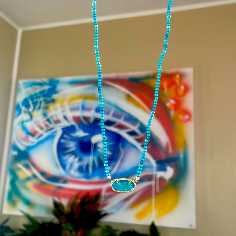 Rare blue agate Alisa necklace